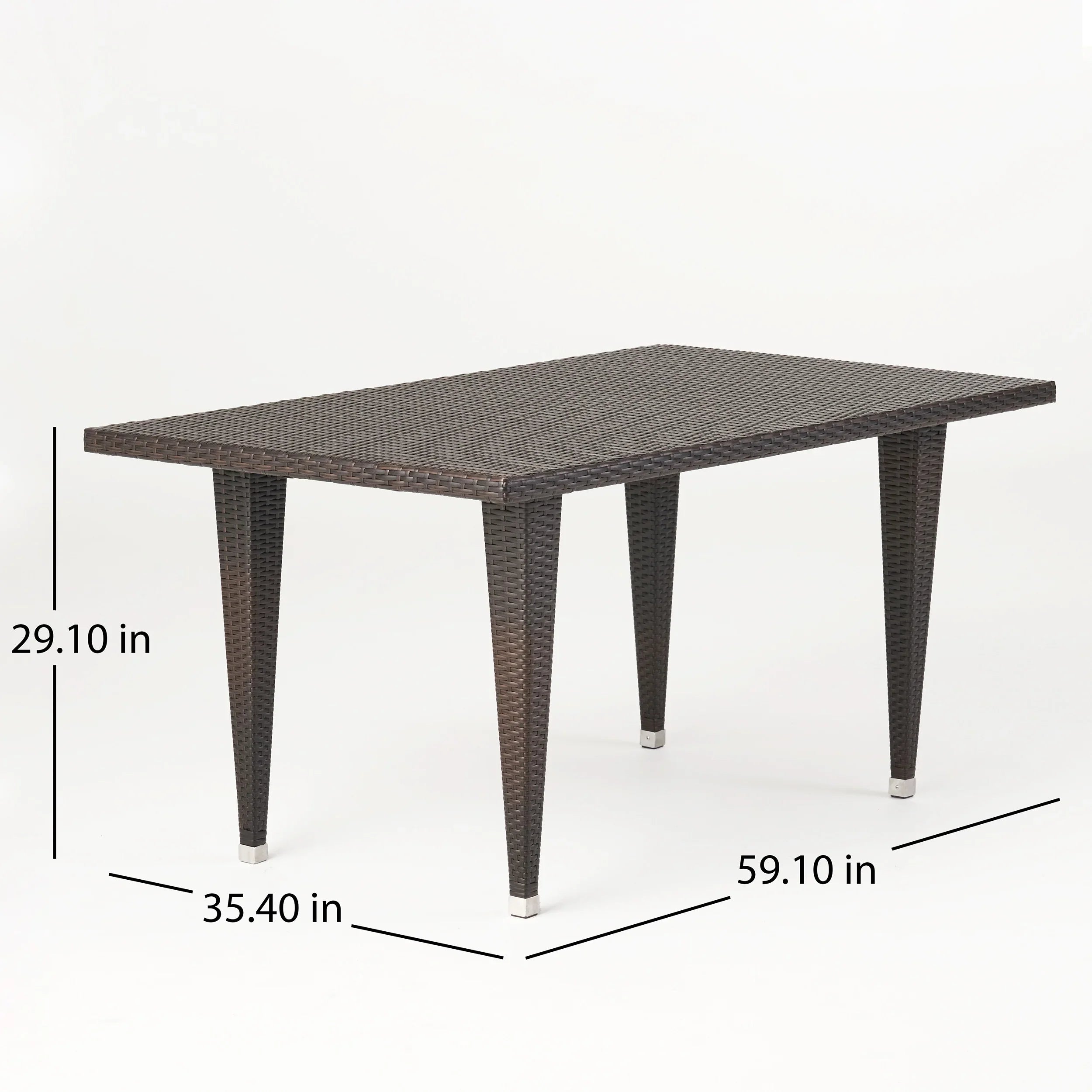 Emil Outdoor Multi-brown Wicker Rectangle Table