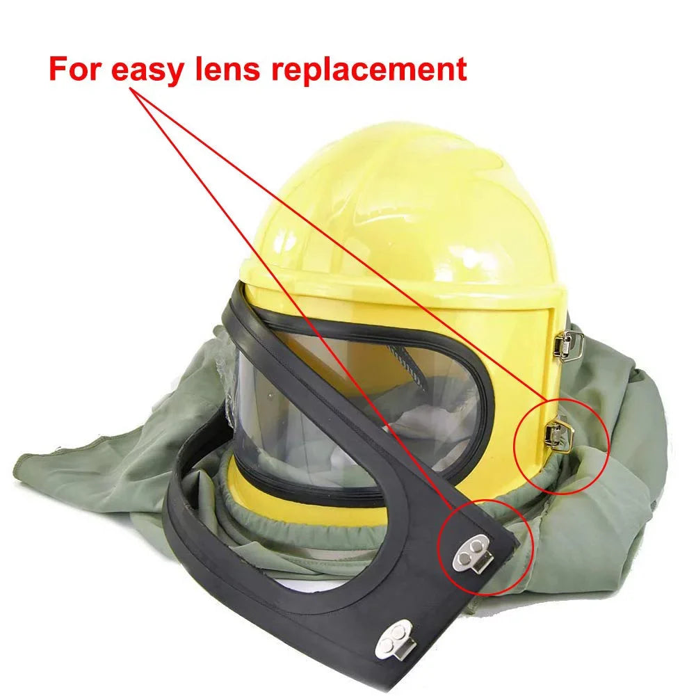AIR FED Supplied Safety Sandblast Helmet Sand Blast Hood Protector Yellow