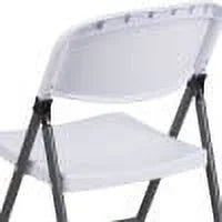 Flash Furniture HERCULES Series 330 lb. Capacity Granite White Plastic Folding Chair with Charcoal Frame