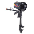 2 Stroke 3.6 Gasoline Outboard Motor, 55cc Fishing Boat Engine with Fluid Cooling System Clutch Control Black