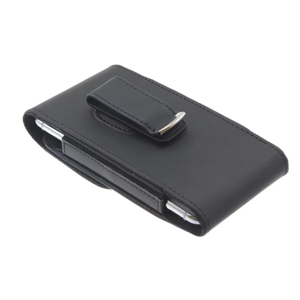 Black Vertical Leather Case w Retractable Headset Hands-free Earphones Mic R8X for Kyocera DuraForce Pro 2 - G6 G8 ThinQ, G7 ThinQ - Motorola One, Moto X4 X Play G7 Play, Droid Maxx 2