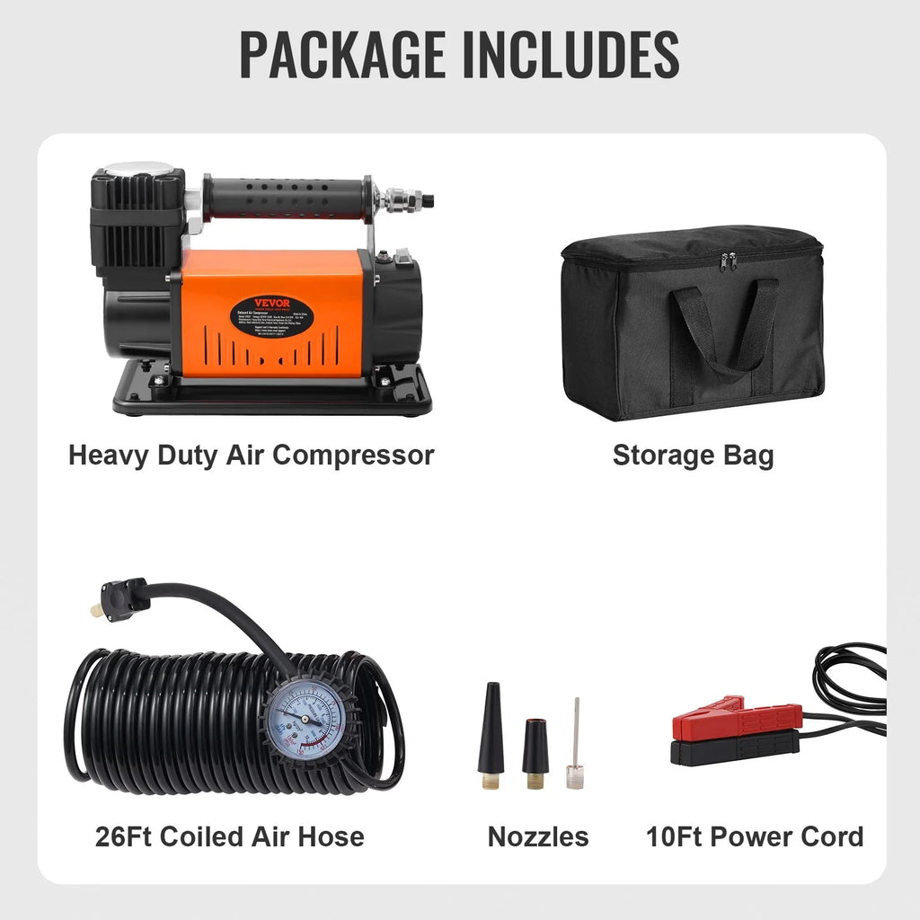 VEVOR On-Board 12V Air Compressor, High Capability Universal, 150PSI 6CFM