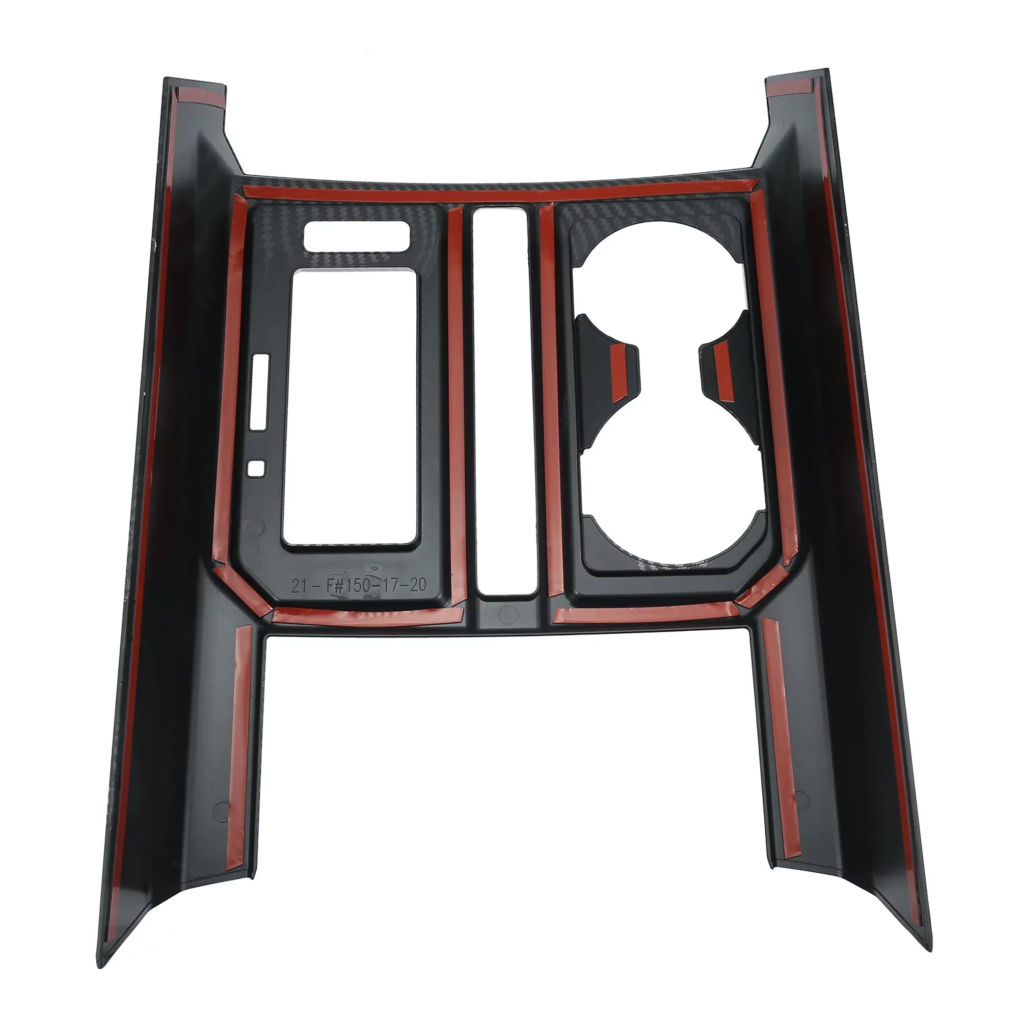 Carbon Fiber Pattern Car Center Console Gear Shift Cup Holder Trim Cover for Ford F-150 2015 2016 2017 2018 2019 Black