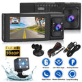 Dash Cam Front and Rear, TSV 3 Channel Dual Dash Camera, 1080P Car Camera DVR Backup Cam with Night Vision, G-Sensor
