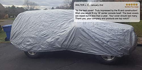 Weatherproof SUV Cover Compatible With 2016 Volvo XC60 - Outdoor & Indoor - Protect From Rain Liquid Snow, Sun - Tough - Fleece Lining - Includes Anti-Theft Cable Lock, Storage Bag & Wind Straps