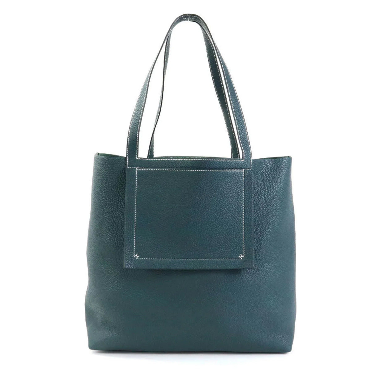 Pre-Owned HERMES Shoulder Bag Tote Cover Serie 46 Taurillon Clemence Vert Cypress Unisex (Good)