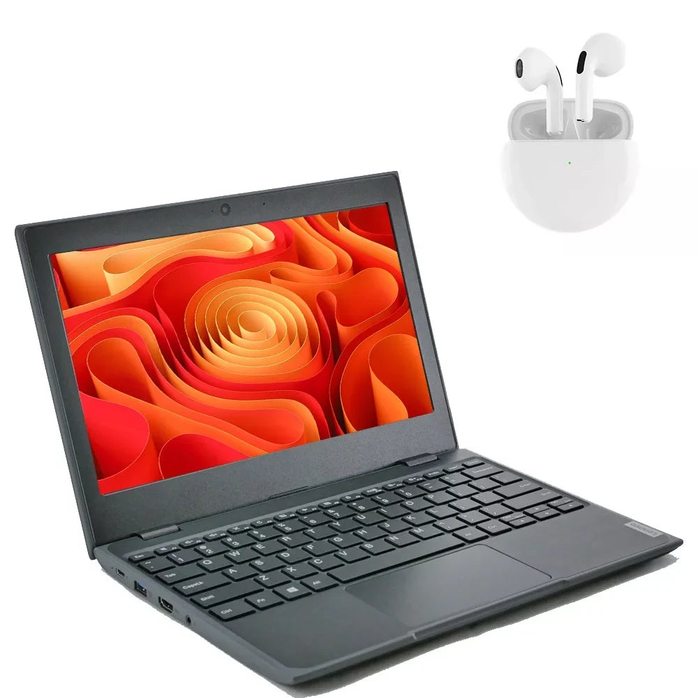 PreOwned 100e Portable computer 11.6" Processor 4GB RAM 64GB SSD Windows 10 Pro with Wireless Earbuds (scratch and dent)