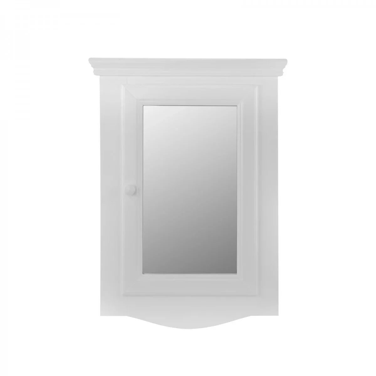 Bethpage Wooden Corner Medicine Cabinet w/Mirror Wall Mount White Hardwood Bathroom Storage 27" x 20" Double Shelf Storage Cabinet w/ Screws Renovators Supply