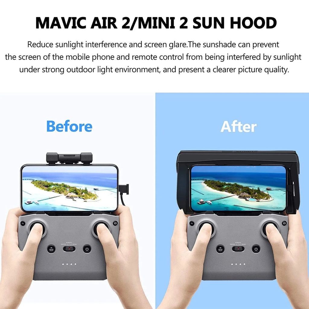 Foldable Phone Sun Shade Hood for DJI Mavic Mini 2 Air 2 Drone Remote Control US