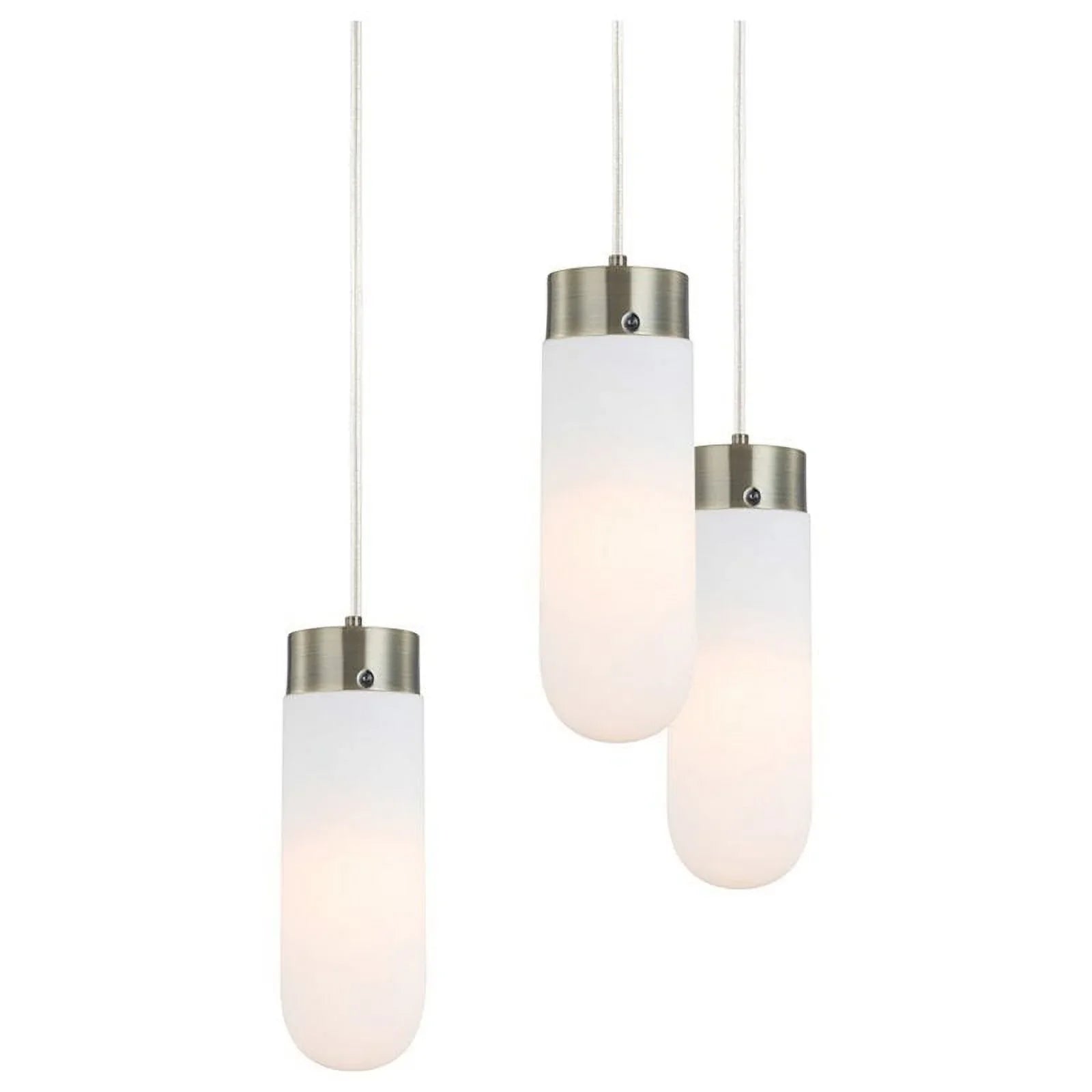 Woodbridge Lighting Tanner 25" 5-Light LED Opal Bullet Chandelier in Bronze