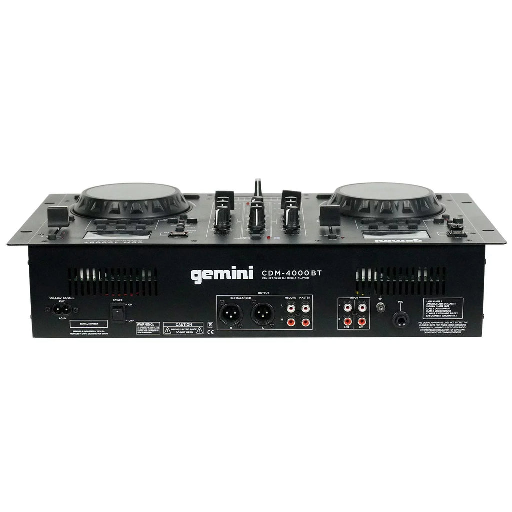 Gemini CDM-4000BT CD/MP3/USB Bluetooth Media Player & AS-1500P Active Speaker with 15" Woofers DJ Package