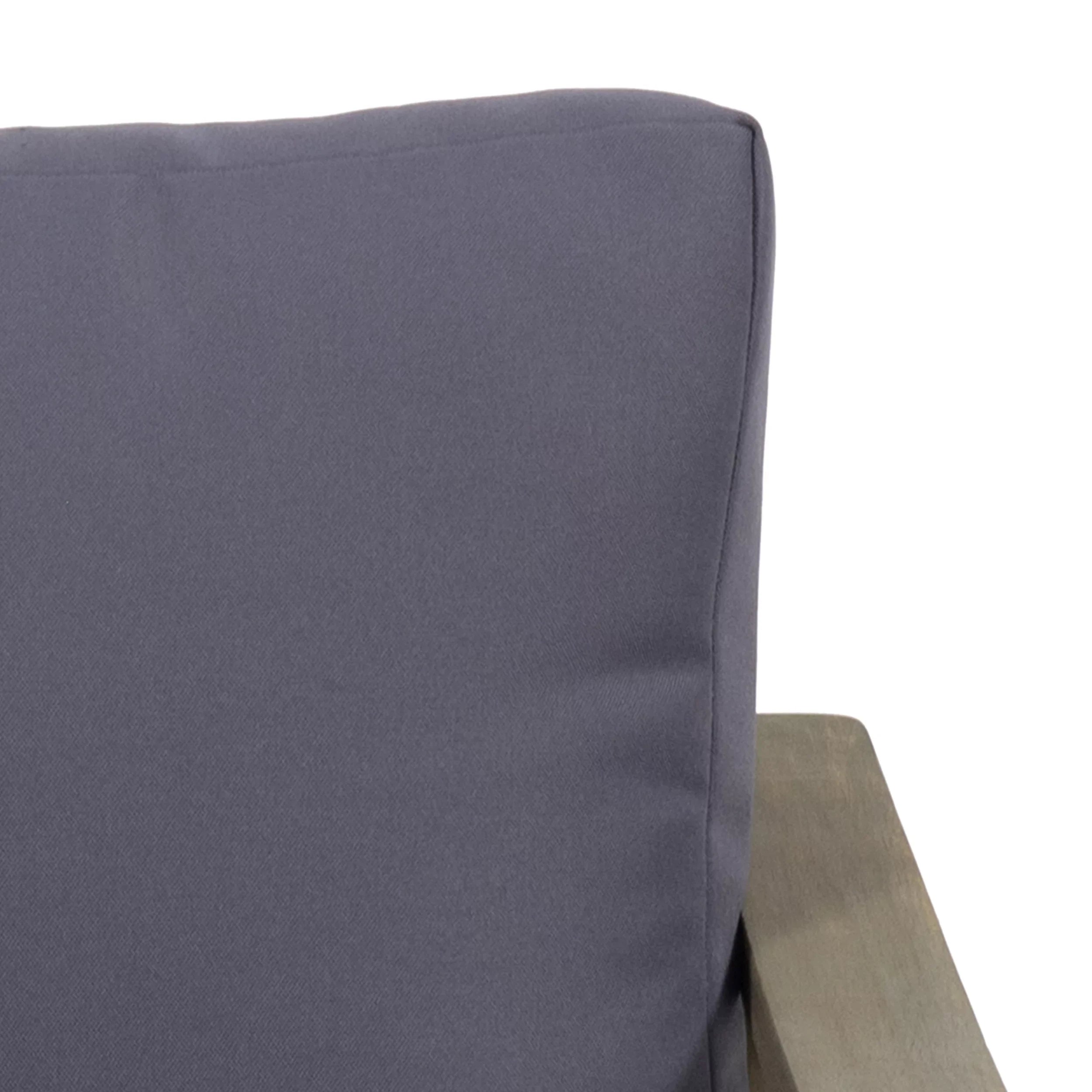 GDF Studio Johnlucas Outdoor Acacia Wood 4 Seater Chat Set with Cushions, Gray and Dark Gray
