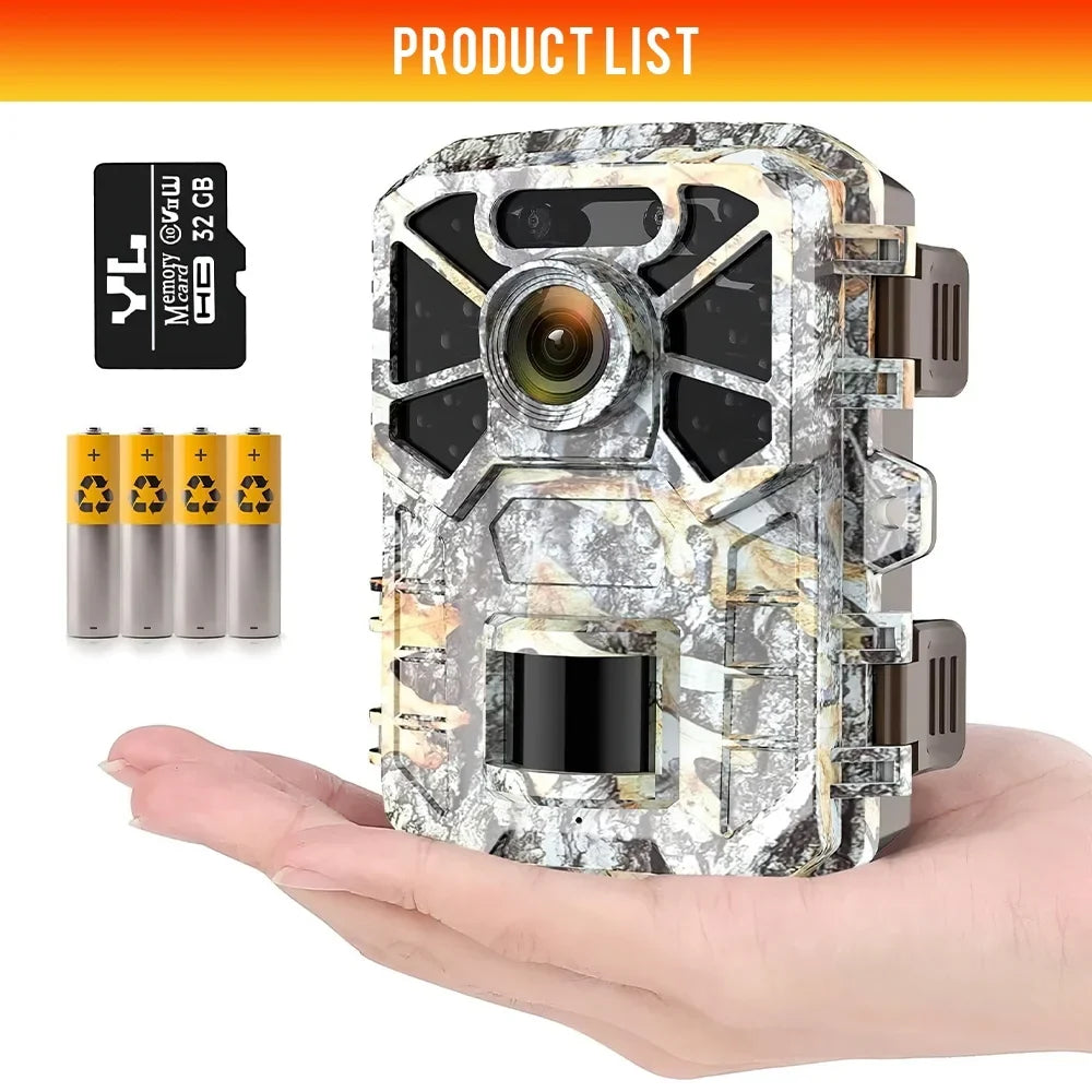2 Pack Trail Camera, 30MP 2k Game Camera with Infrared Night Vision Wildlife Surveillance, Farm Monitoring, Fluid Hunting Trail Monitor with 120° Wide Angle Lens