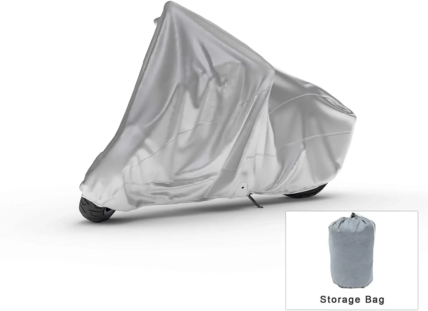 Weatherproof Motorcycle Cover Compatible With 2017 Moto Guzzi V7 Ii Stone Abs Grigio Intenso - Outdoor & Indoor - Protect From Rain Liquid Snow, Sun - Securing Straps - Sturdy Material - Storage Bag