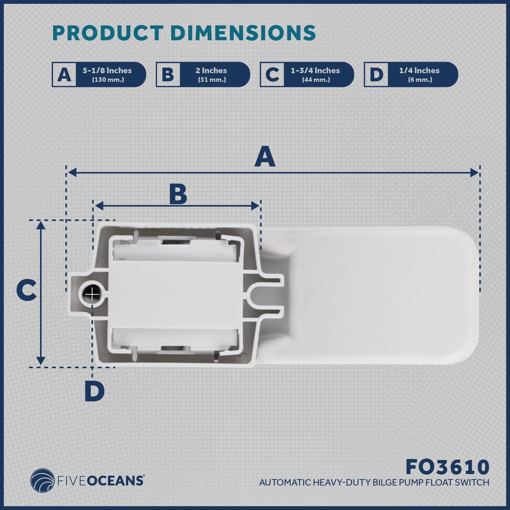 Five Oceans 2000 GPH / 7571 LPH Automatic Bilge Pump Kit, 12-Volts, 1-1/8-Inch (29mm) Inside Diameter Hose, with Heavy-Duty Float Switch - FO3616-C2
