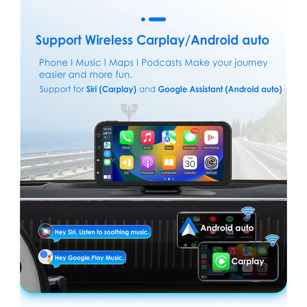 Hizpo GPS Navigation Bluetooth 6.25 Inch Display 360° Adjustable FM Car Radio Stereo Head Unit Receiver With Carplay Android Auto And Backup Camera
