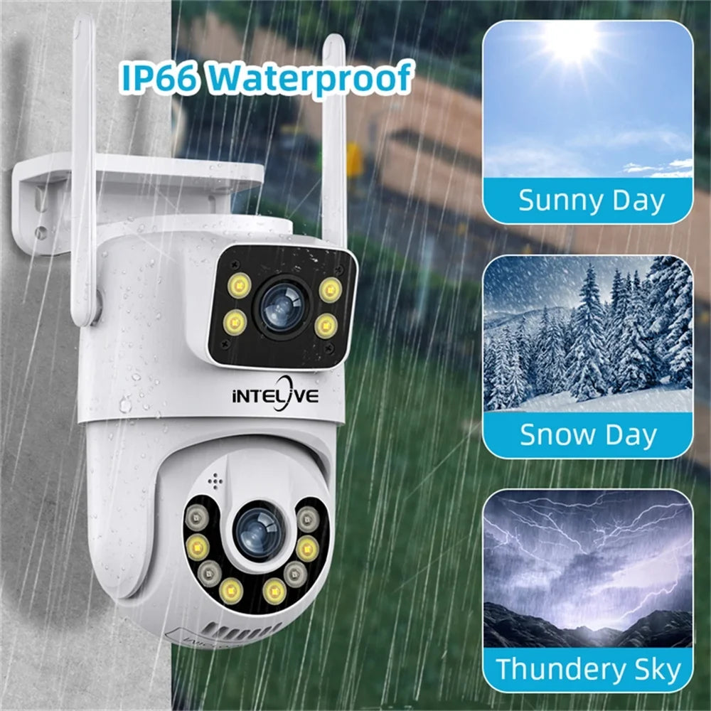PROCESSOR 4K Security Camera with Floodlight, Human Deduction Wireless Outdoor Camera, Rechargeable Powered Home Surveillance Camera with Full Color Night Vision Two Way Voice