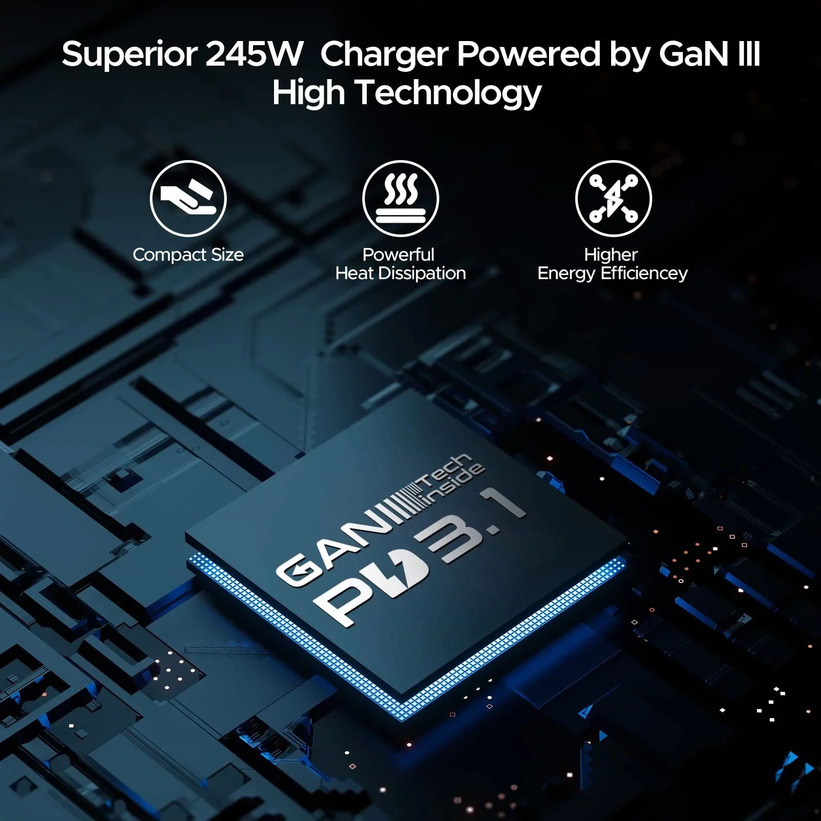 Key Power 245W USB C Charger Station, 140W PD 3.1 GaN Type C Power Adapter with 4Port Fast Charge for Macbook Air/ Pro 16", XPS, iPad, iPhone, Galaxy, Steam Deck