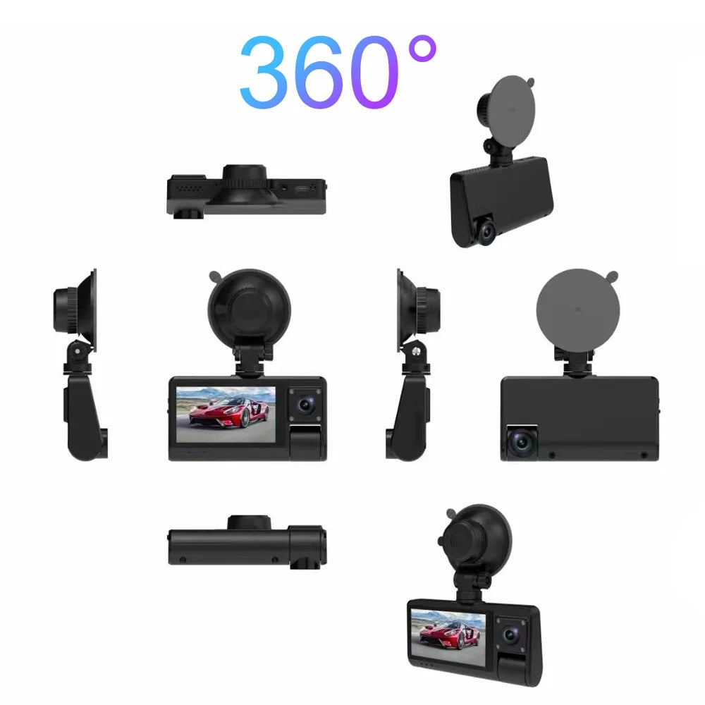 OWSOO Dash Cam, Touched Monitor Car Rearview Mirror Recorder with Wide Angle, Clear Video Recording for Auto Safety Driving