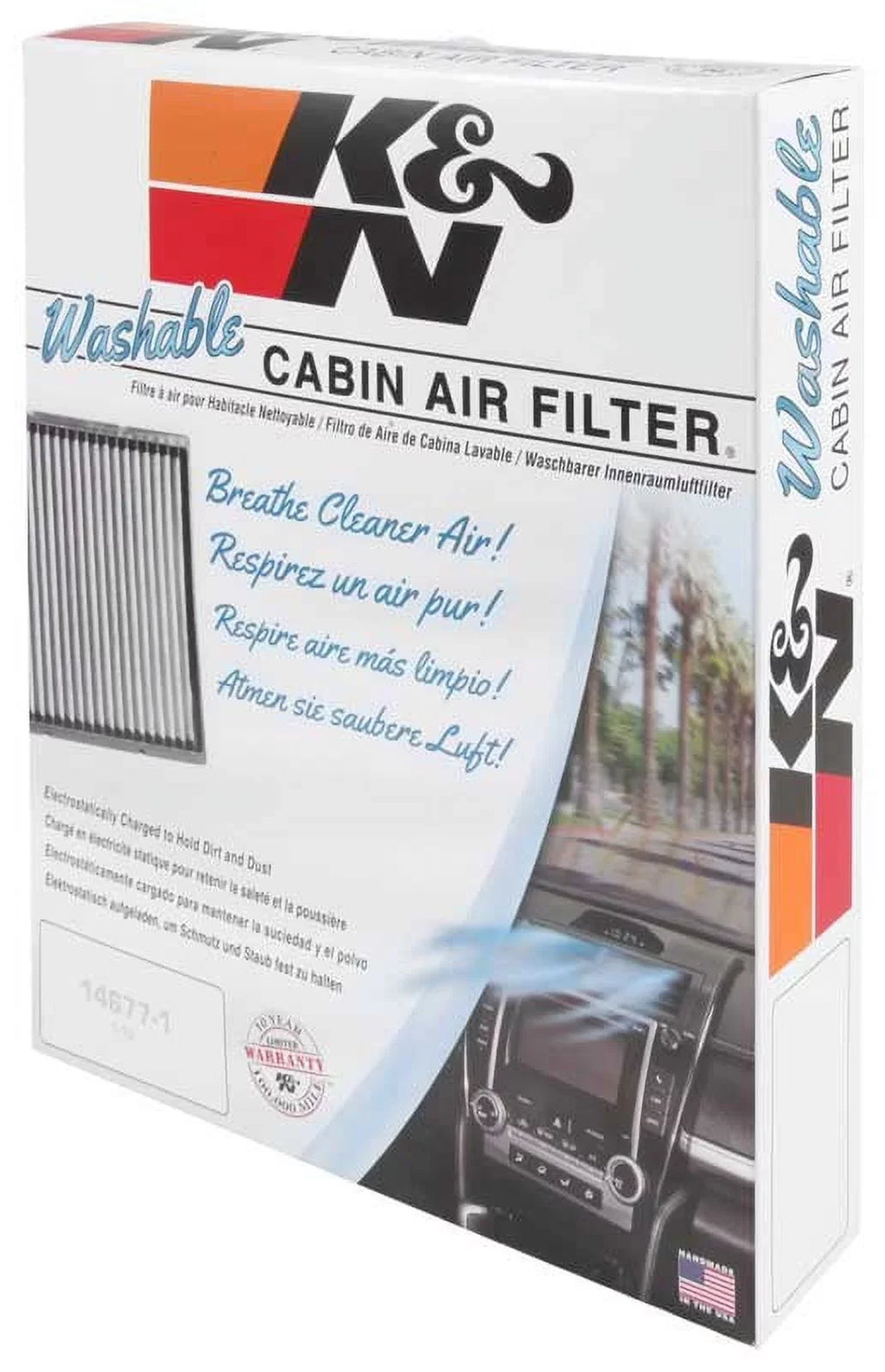 K&N VF2008 Washable & Reusable Cabin Air Filter Cleans and Freshens Incoming Air for your Toyota, Lexus Fits select: 2001-2007 TOYOTA HIGHLANDER, 1999-2003 LEXUS RX