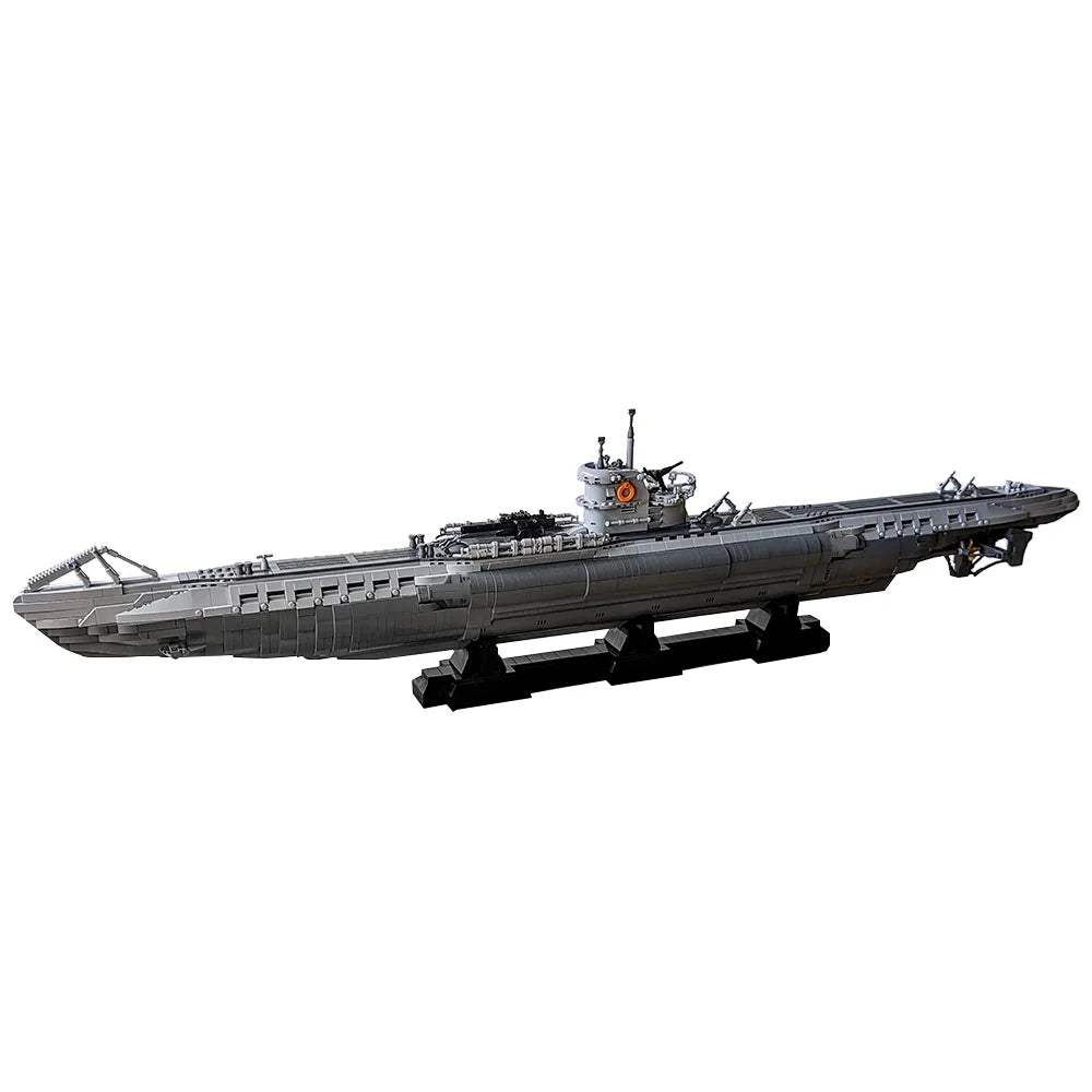 Moc Submarine Model Building Blocks Set U-Boat Type VIIC Military Warship Bricks Toy Kids Adult Gift