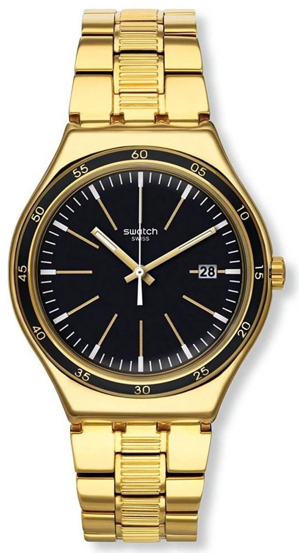 Swatch YWG403G Bullet Black Dial Gold Tone Stainless Steel Men's Watch