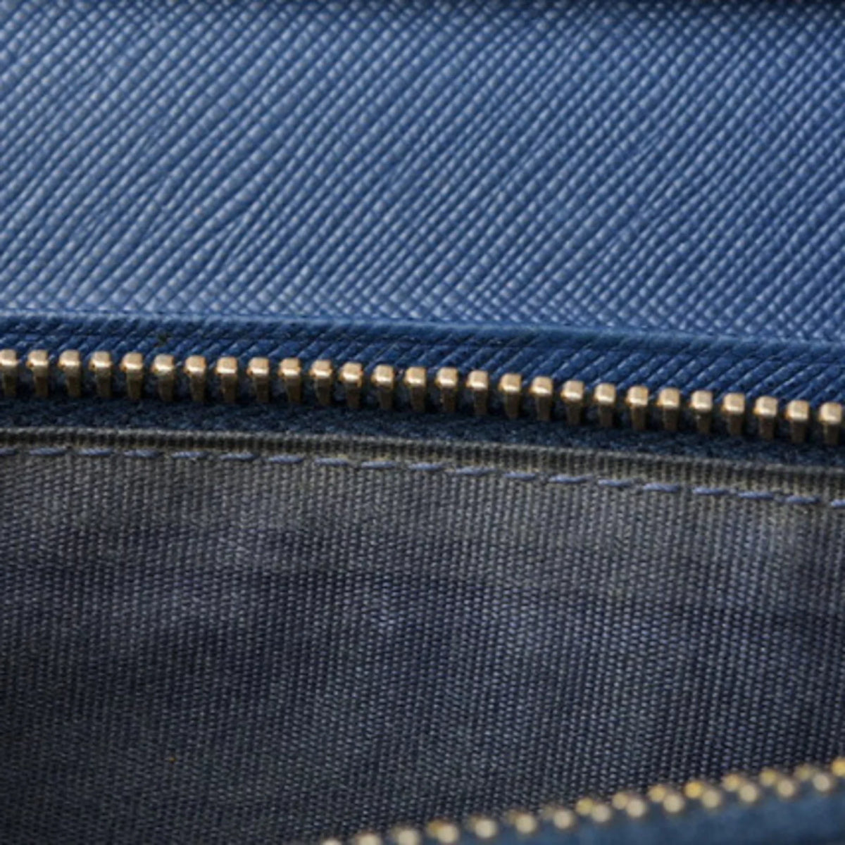 Pre-Owned Prada wallet PRADA long 1MH132 BLUETTE blue SAFFIANO FIOCCO embossed leather (Good)