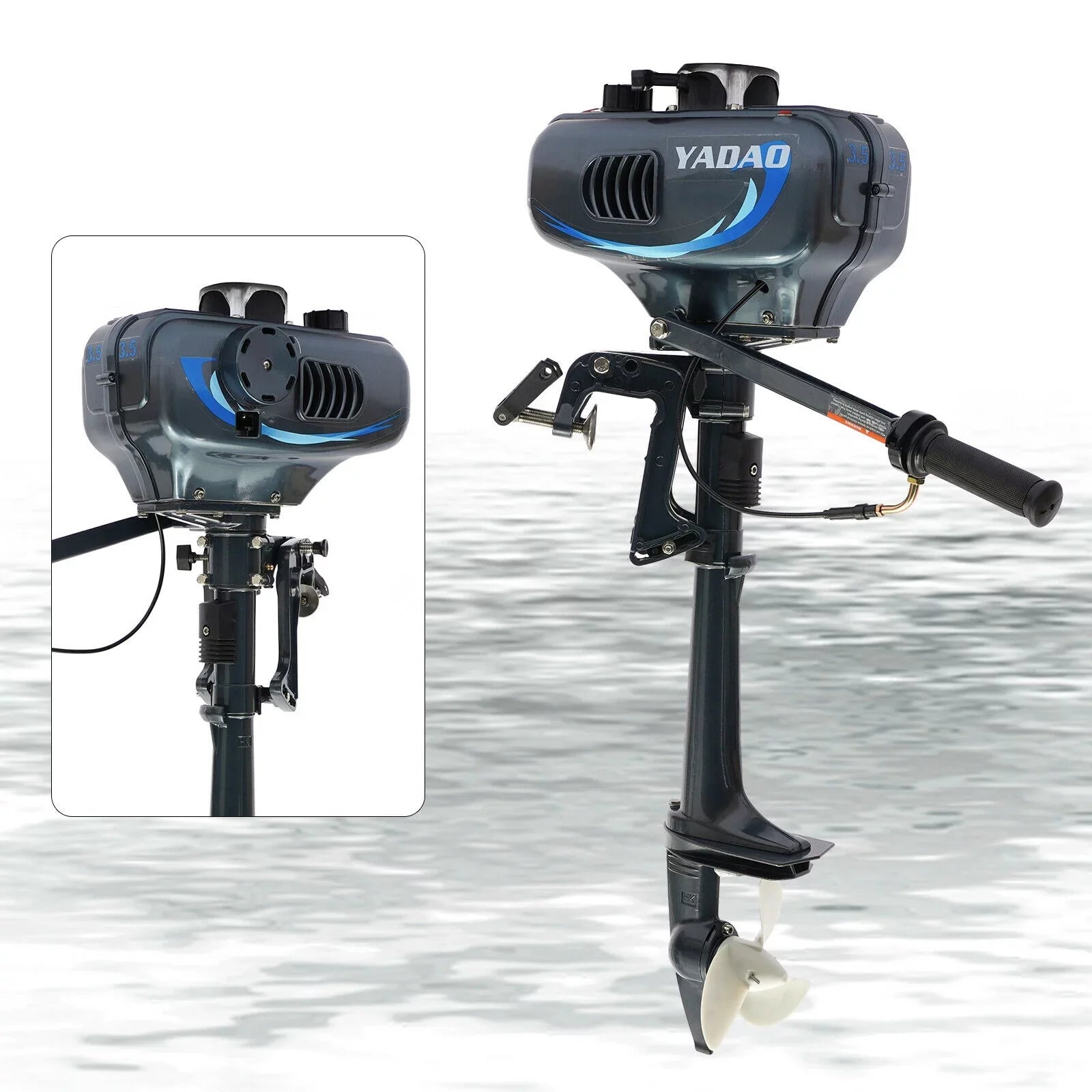 DENEST 3.5HP 2 Stroke Outboard Motor Fishing Boat Engine CDI Fluid Cooling 4000-5000rpm