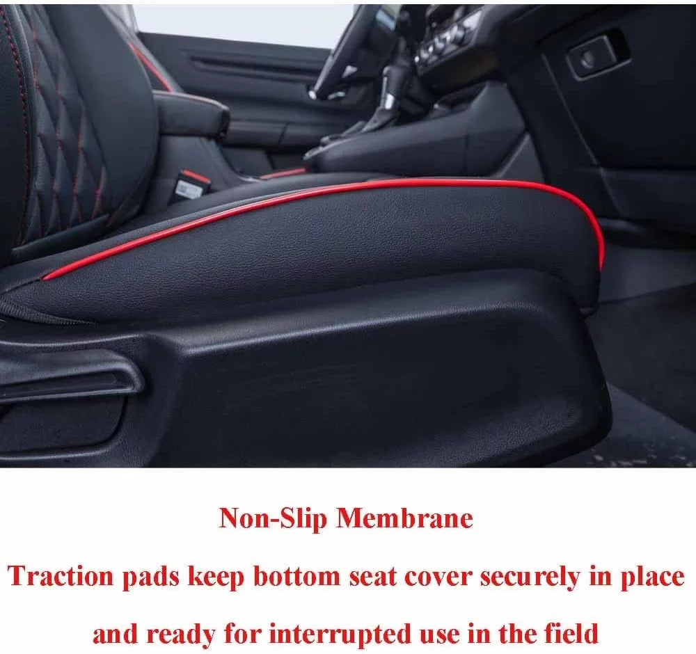 EKR Custom Fit HRV Car Seat Covers for Honda HRV Sport,EX,EXL,Touring 2019 2020 2021 2022 - Full Set Leatherette(Black with Red Piping)