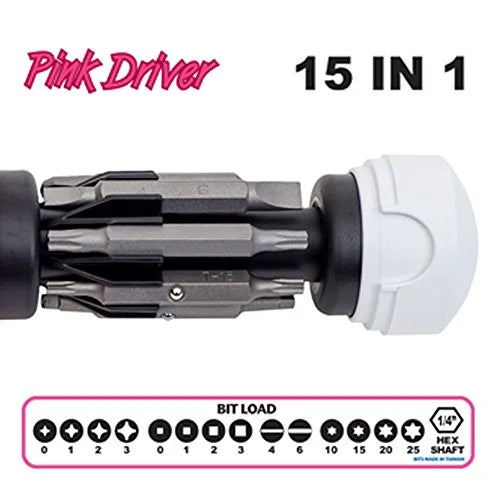 MEGAPRO Multi-Bit Screwdriver,15-in-1,8-1/2" 151PK/WH-B