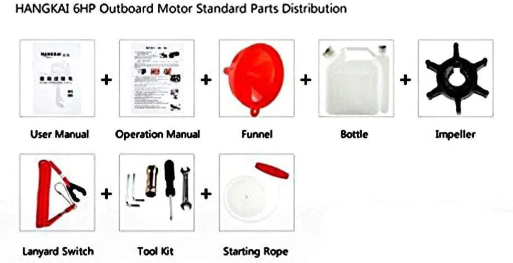 FETCOI 6HP 2-Stroke Outboard Moto Fishing Inflatable Boat Engine Fluid Cooling CDI System Tough Cast Aluminum Construction