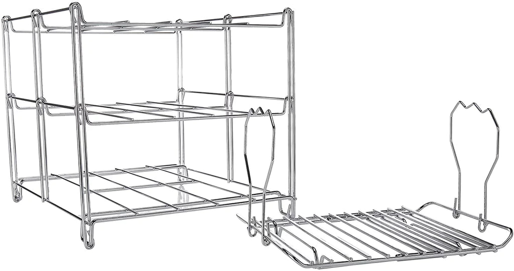 KOVOT 3-Tier Collapsible Oven Rack & Turkey Lifter Roasting Rack | Space Saving Oven Rack For Multiple Roasting And Baking Tasks | Includes (1) Oven Rack & (1) Turkey Lifter