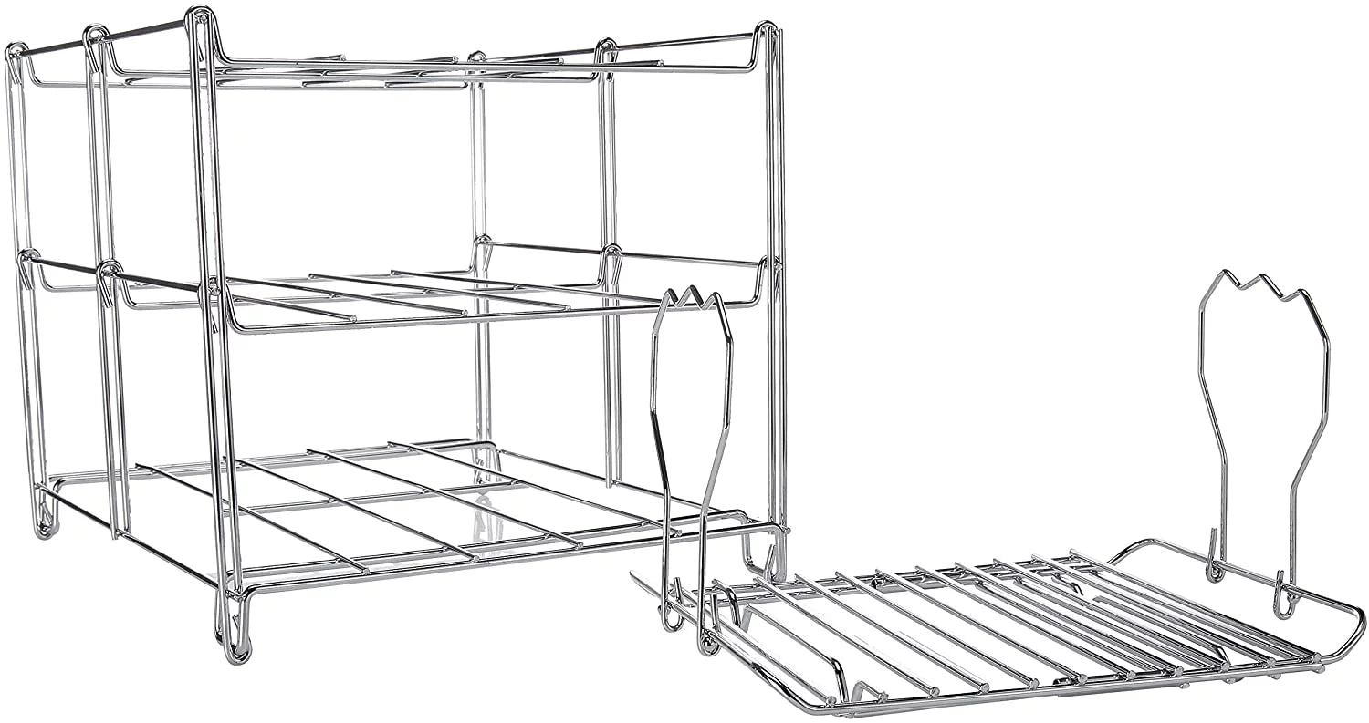KOVOT 3-Tier Collapsible Oven Rack & Turkey Lifter Roasting Rack | Space Saving Oven Rack For Multiple Roasting And Baking Tasks | Includes (1) Oven Rack & (1) Turkey Lifter