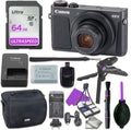 Powershot G9 X Mark II Point & Shoot Digital Camera Bundle w/Tripod Hand Grip, 64GB SD Memory, Case and More (Black)