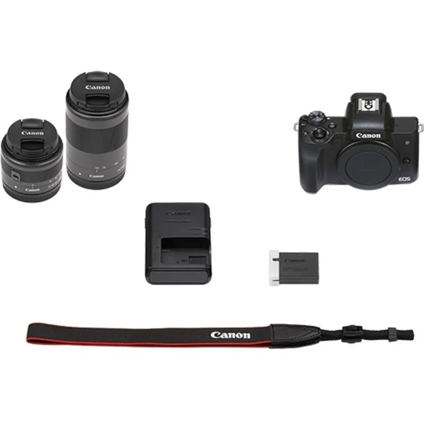 EOS M50 Mark II 24.1 Megapixel Mirrorless Camera with Lens, 0.59", 1.77", Black