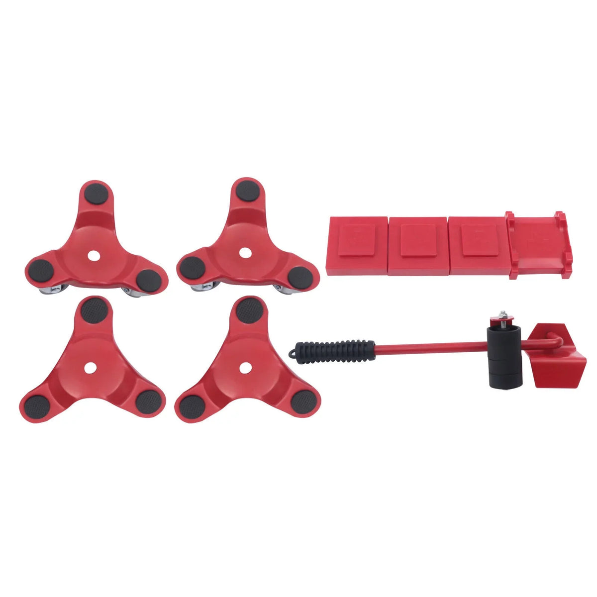 Fichiouy Furniture Mover Dolly Alloy Steel Furniture Mover Kit with Universal Wheel Red