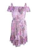 Tommy Hilfiger Women's Paisley-Print Cold Shoulder Dress (18, Print Multi)