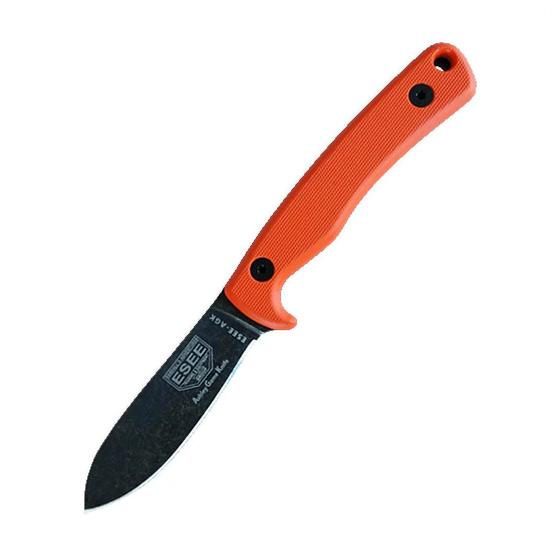 ESEE AGK-OR Fixed Blade Ashley Game Knife Black 1095 Carbon Steel & Orange G10 Knives