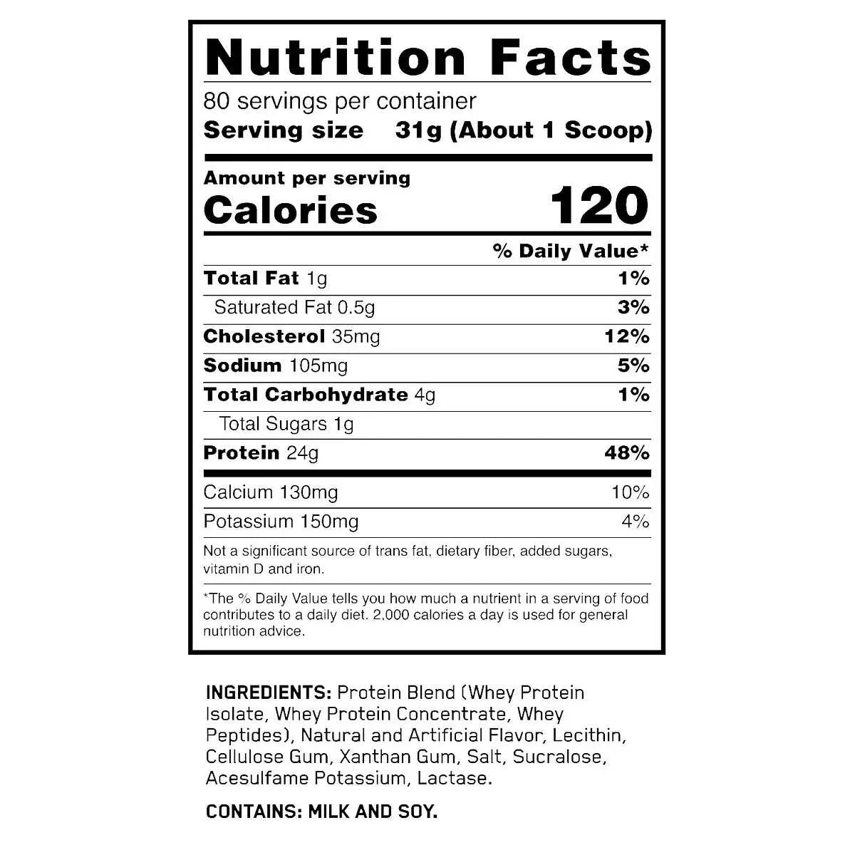 Optimum Nutrition Gold Standard 100% Whey Protein Vanilla Ice Cream 80 Servings