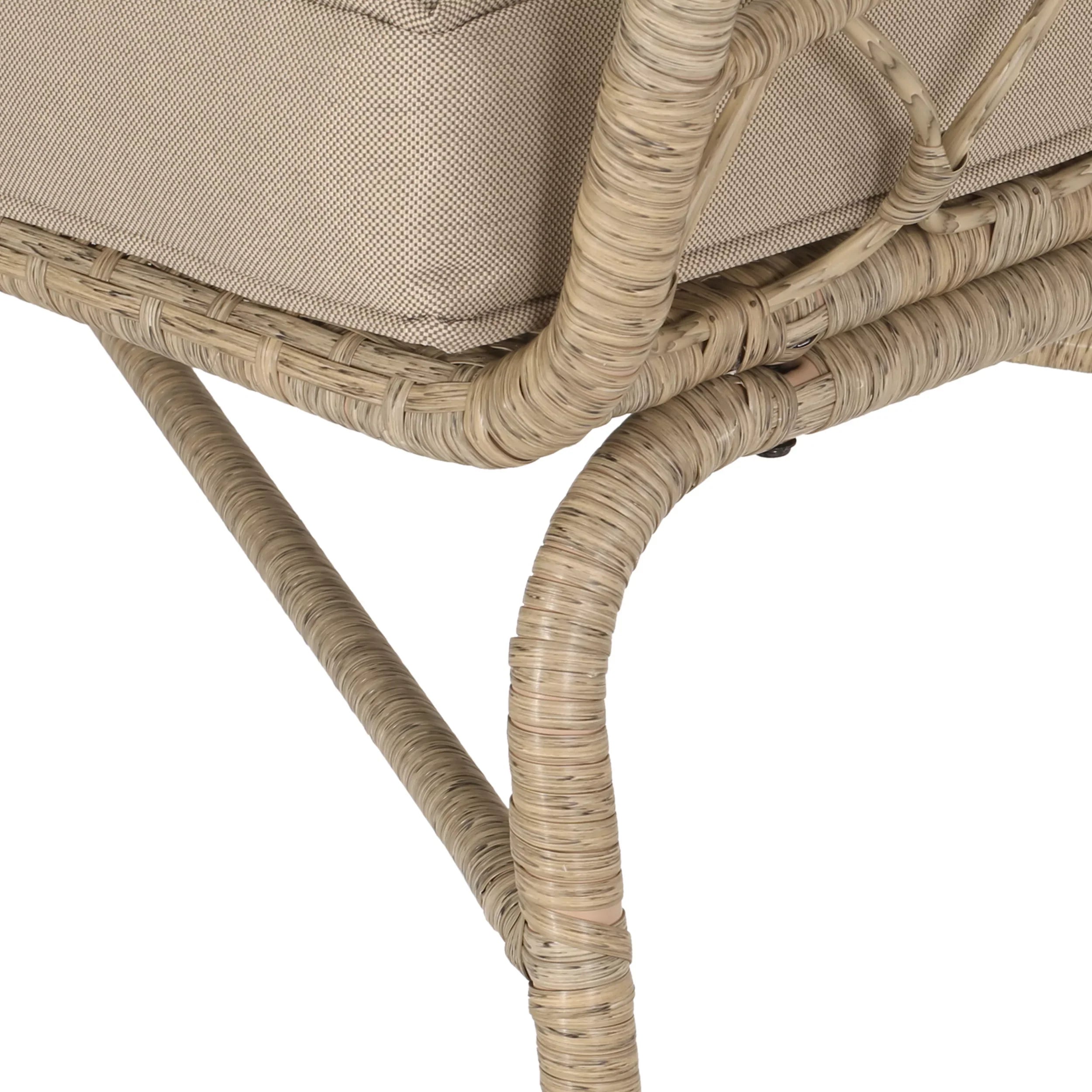 Montserrat Wicker Outdoor 4 Seater Chat Set with Cushions, Light Brown and Beige