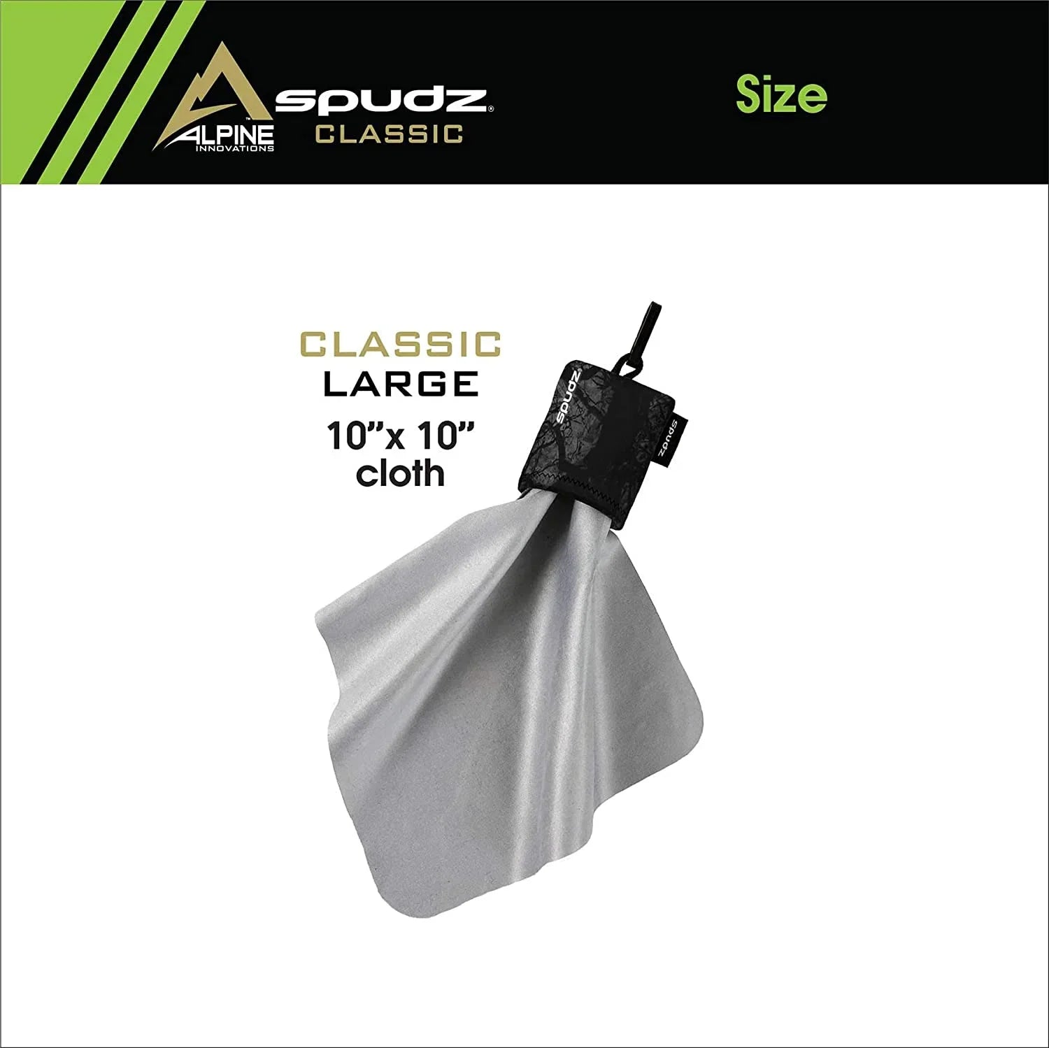 SPUDZ Classic | Microfiber Cloth Monitor Cleaner and Lens Cleaner | Open Bottom | Stealth Shadow| 10 x 10 Inches