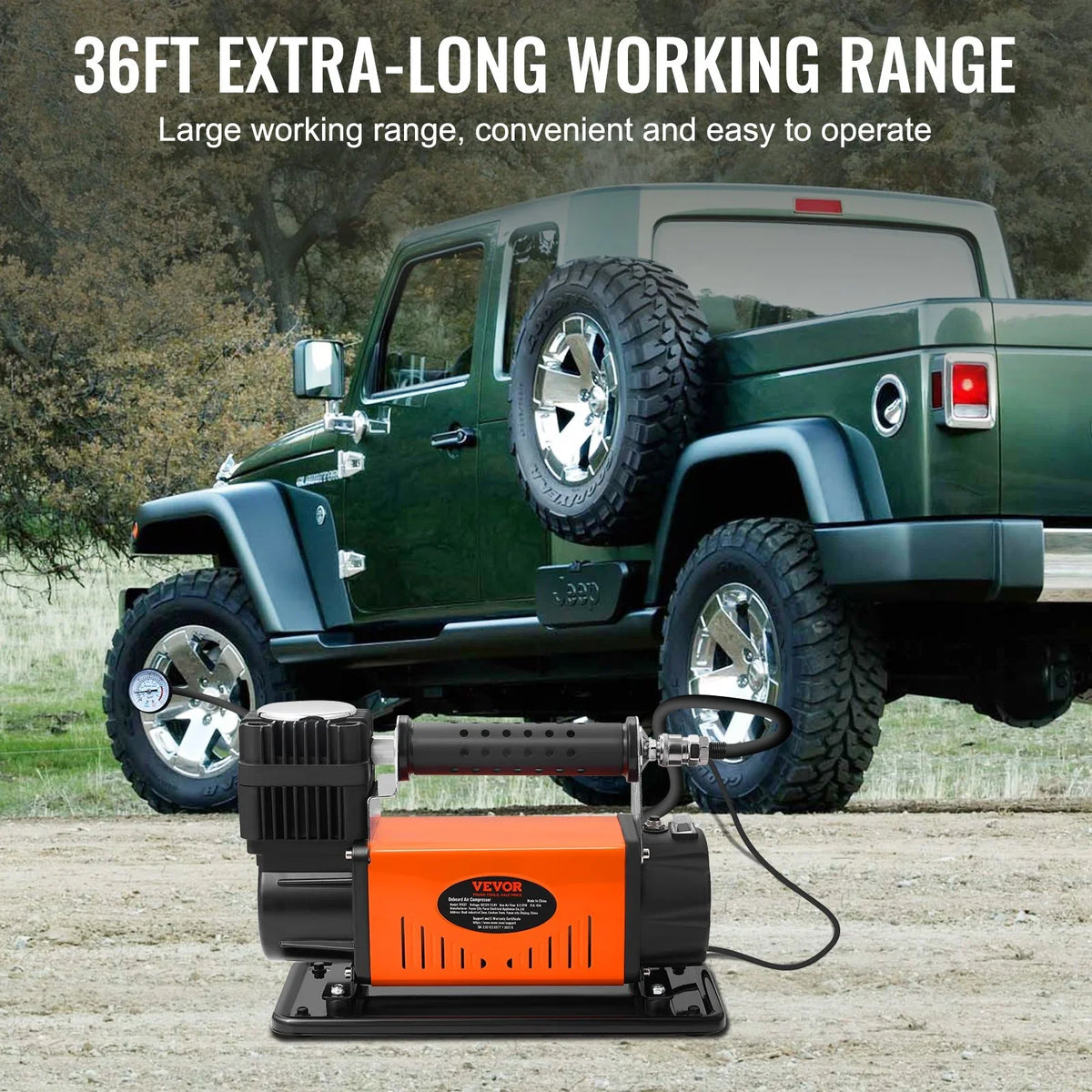 VEVOR On-Board 12V Air Compressor, High Capability Universal, 150PSI 6CFM