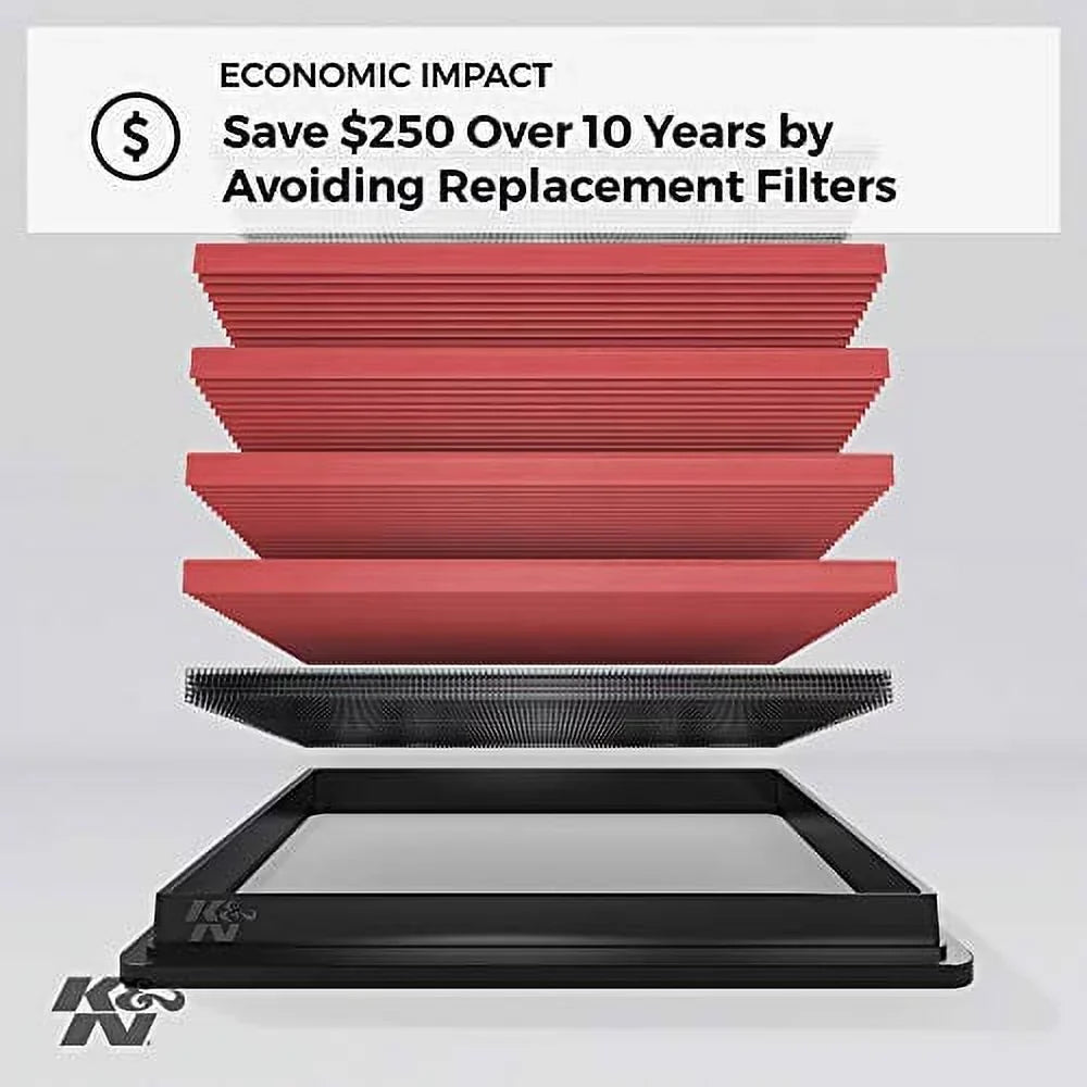 K&N 33-2260 Engine Air Filter: High Efficiency Premium, Washable, Replacement: 2001 - 2014 Toyota/Lexus (Kluger, Highlander, Camry Hybrid, Sienna, Alphard, Solara, Wisdom, ES 300, RX 300)