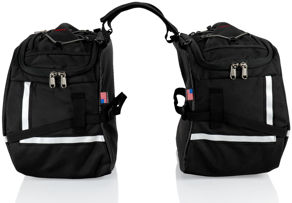 Chase Harper USA 3550 Aeropac II Saddle Bags - Liquid Industrial Grade Ballistic Nylon w/Thermoplastic Insert, Anti-Scratch Vinyl on Inward Facing Wall, 14" L x 9" W x 10.5" H (Per Side)