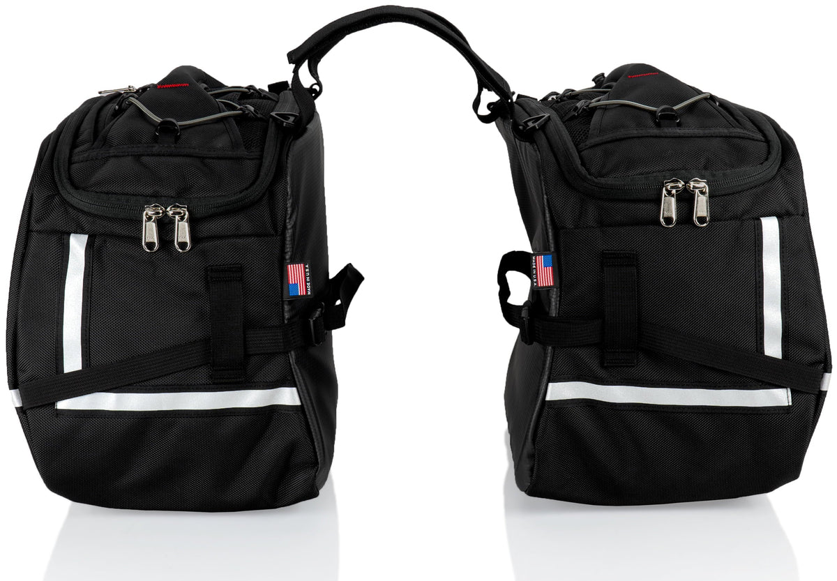 Chase Harper USA 3550 Aeropac II Saddle Bags - Liquid Industrial Grade Ballistic Nylon w/Thermoplastic Insert, Anti-Scratch Vinyl on Inward Facing Wall, 14" L x 9" W x 10.5" H (Per Side)