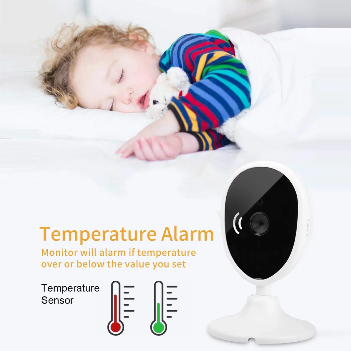 Arealer Wireless Monitor Video Monitor for Monitor with 2.8 Inch TFT LCD Display Room Detection IR Functions Built-in Lullabies