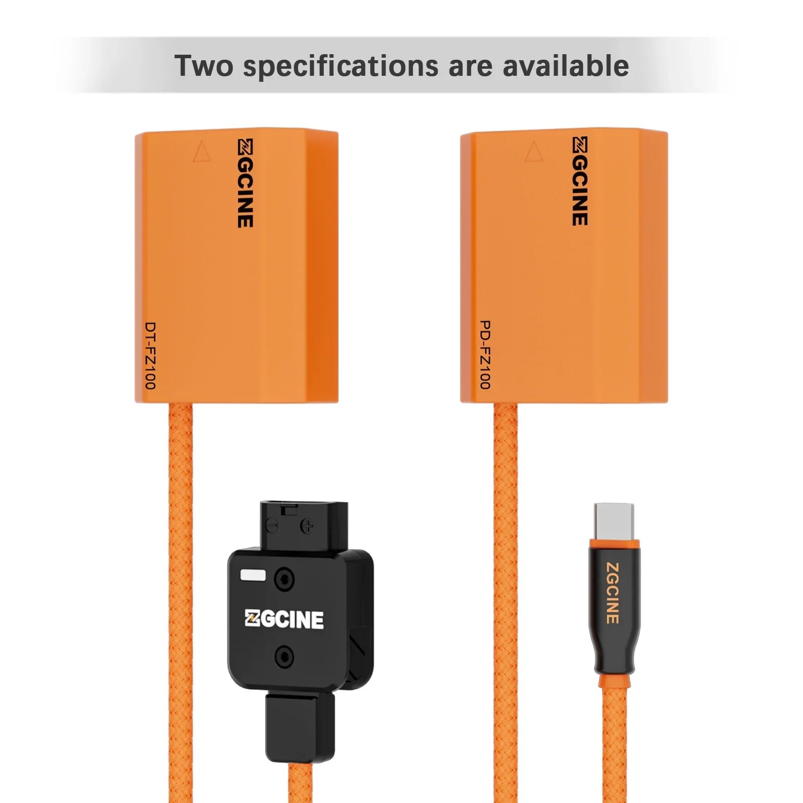 ZGCINE DT-FZ100 D-Tap to NP-FZ100 Dummy Battery - Braided Wire DC Coupler for A7R V/A7/A7S III/A7R III/A7 III/A7C/A7CR/A7C II/A6600/A6700/FX3/FX30/ZV-E1/A1/A9/A9II Cameras
