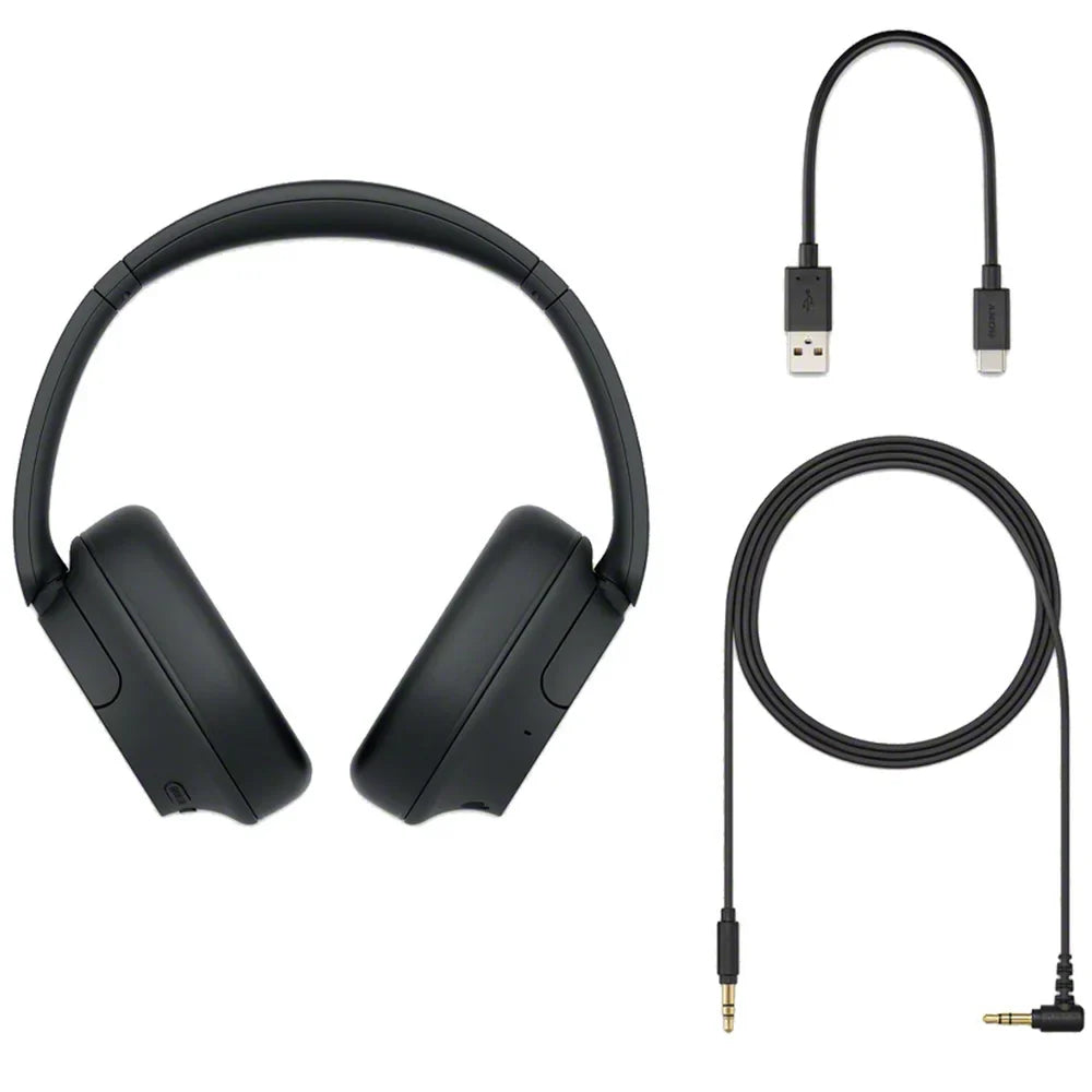 WH-CH720N/B Wireless Noise Cancelling Headphone, Black Bundle with Deco Gear Hard Case + Pro Audio Headphone Stand + Microfiber Cleaning Cloth