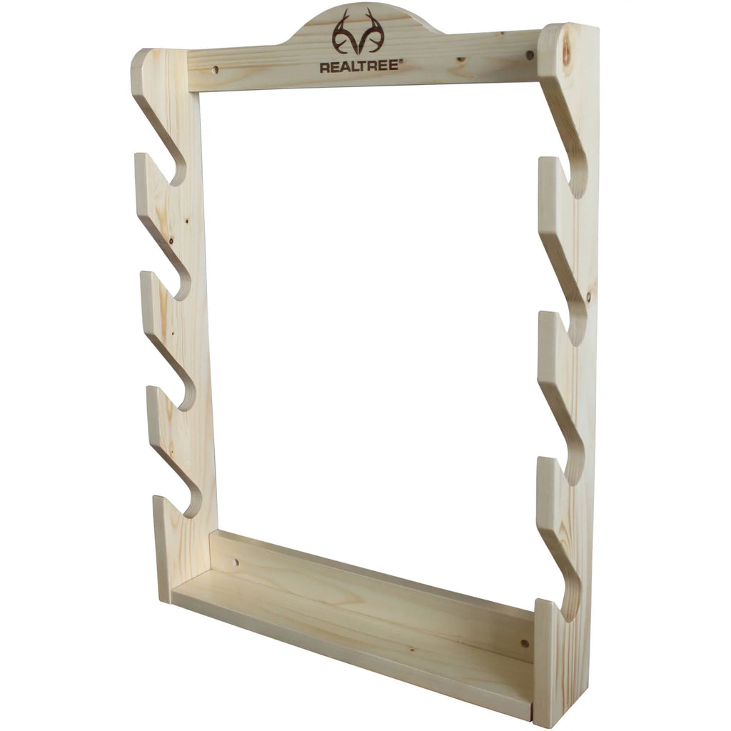 Rush Creek Creations Realtree Solid Pine 4 Gun Wall Rack with Hidden Hardware - Handcrafted - Long-lasting