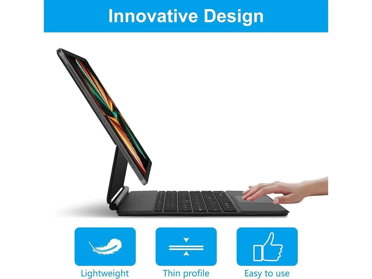Magic Keyboard for iPad Pro 12.9 2022 6th Gen / 2021 5th Gen / 2020 4th Gen / 2018 3rd Gen - Backlit Trackpad Keyboard Magnetic Smart Stand Cover